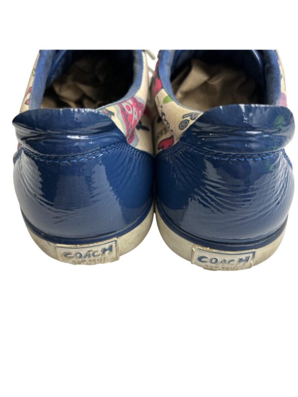 Coach Poppy Sneakers Graffiti Print Low Top Lace Up Casual Shoes 9.5B - Picture 9 of 12